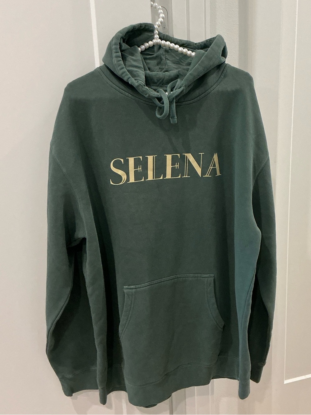 Selena Gomez Holiday Pullover Hoodie Single All The Way Official Merch Green XXL